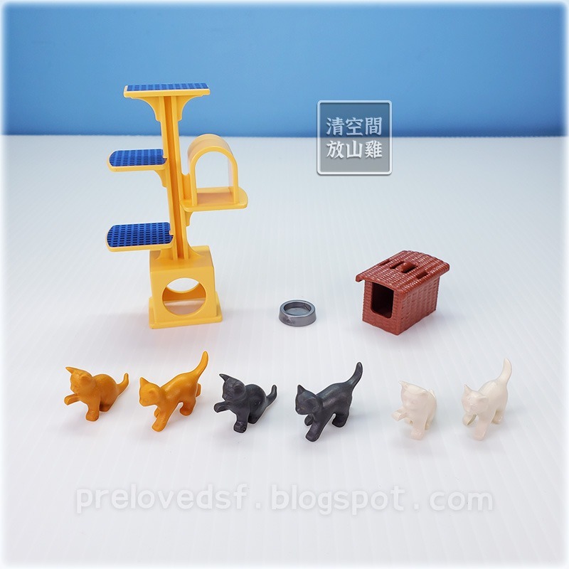Playmobil 4347 5535 摩比 貓咪 貓跳台 貓籠 貓窩 貓奴 二手有盒〈清空間放山雞〉-細節圖3