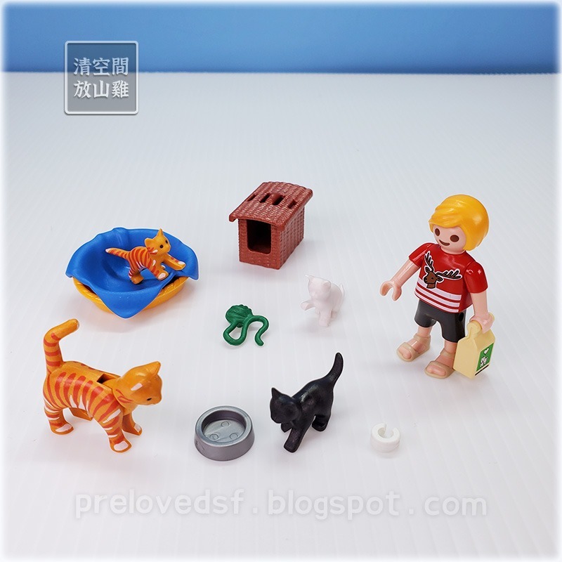 Playmobil 4347 5535 摩比 貓咪 貓跳台 貓籠 貓窩 貓奴 二手有盒〈清空間放山雞〉-細節圖6