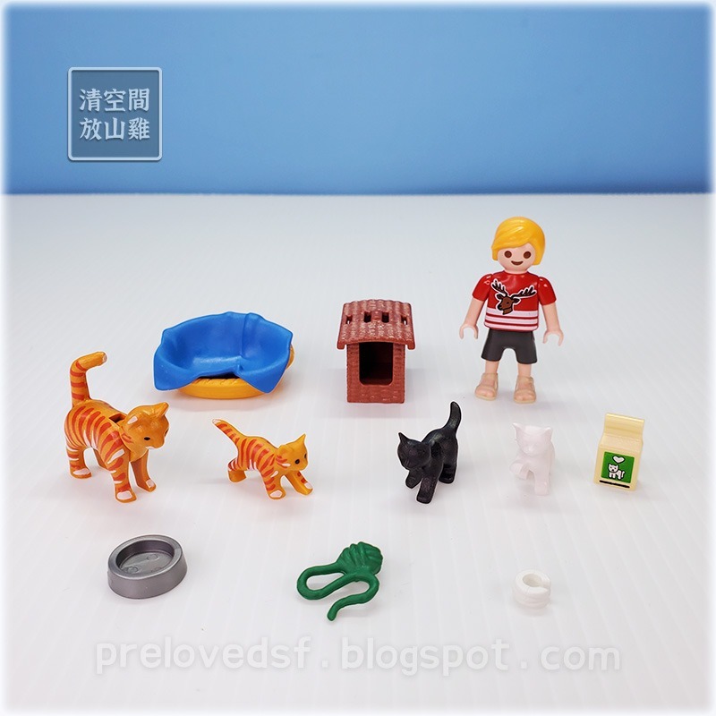Playmobil 4347 5535 摩比 貓咪 貓跳台 貓籠 貓窩 貓奴 二手有盒〈清空間放山雞〉-細節圖7