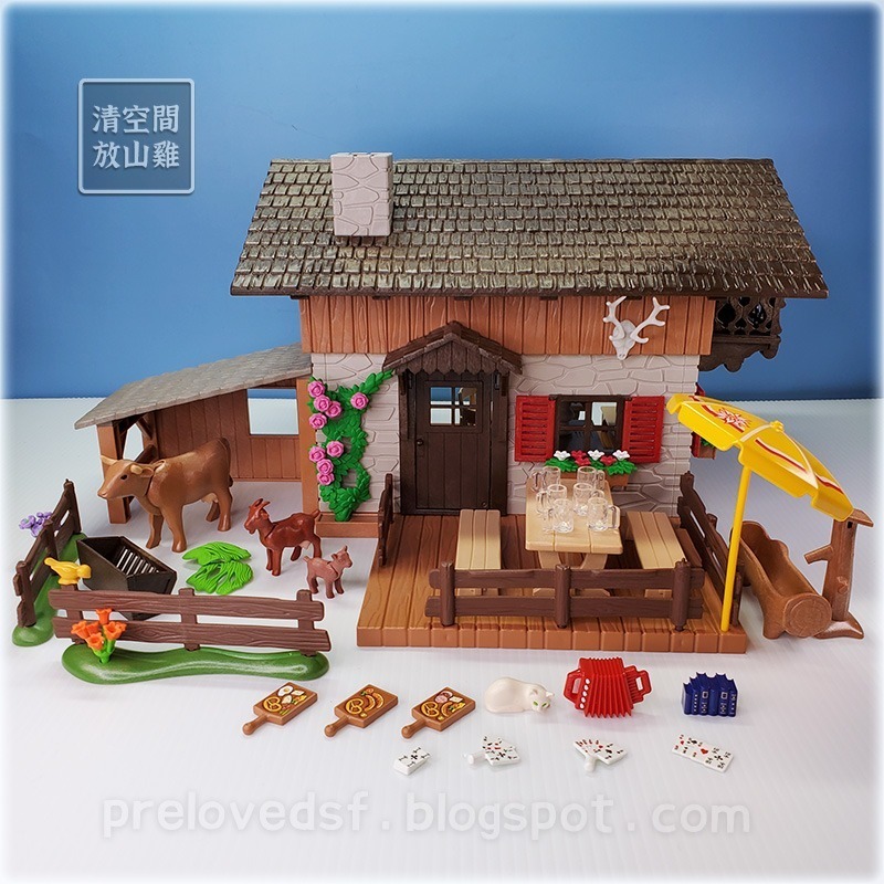 Playmobil 5422 摩比 山中小屋 高山木屋 阿爾卑斯山 二手無盒 絕版〈清空間放山雞〉-細節圖2