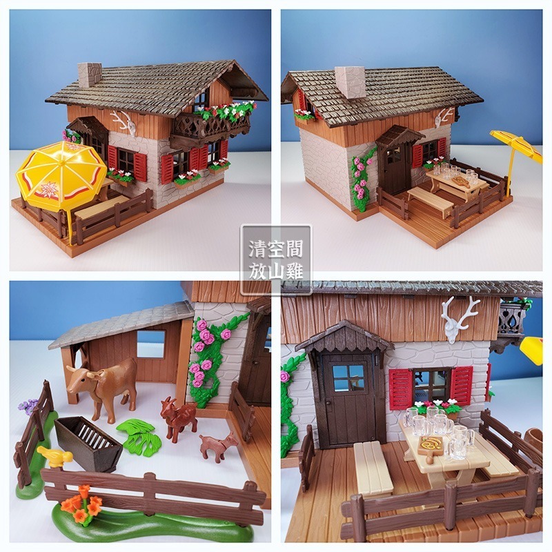 Playmobil 5422 摩比 山中小屋 高山木屋 阿爾卑斯山 二手無盒 絕版〈清空間放山雞〉-細節圖3