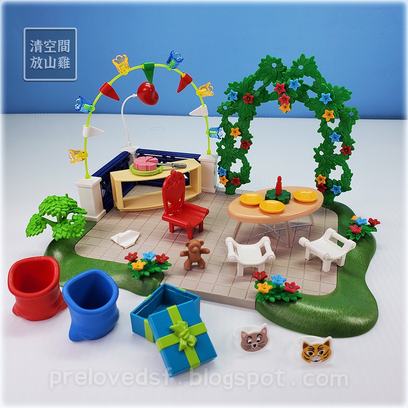 Playmobil 6438 6439 摩比 兒童生日派對 媽媽 小孩 手拉車 風箏 二手無盒〈清空間放山雞〉-細節圖3