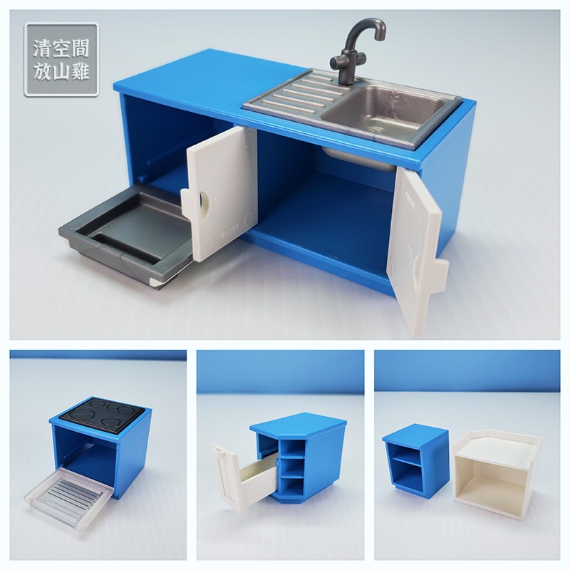 Playmobil 5329 摩比 廚房組合 流理臺 烤箱 冰箱 餐桌椅 寶寶椅 二手有盒 絕版〈清空間放山雞〉-細節圖3