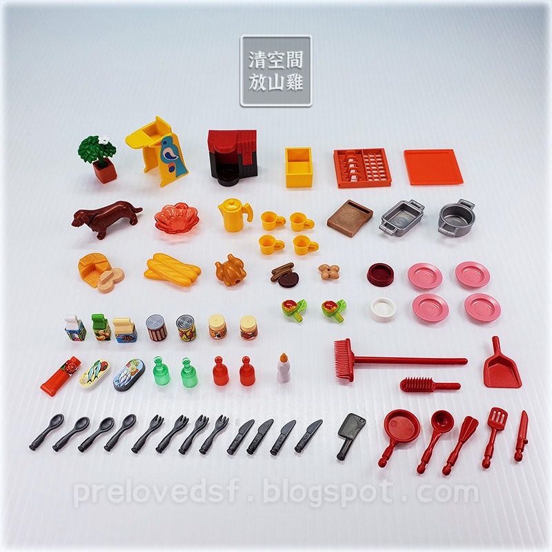 Playmobil 5329 摩比 廚房組合 流理臺 烤箱 冰箱 餐桌椅 寶寶椅 二手有盒 絕版〈清空間放山雞〉-細節圖6