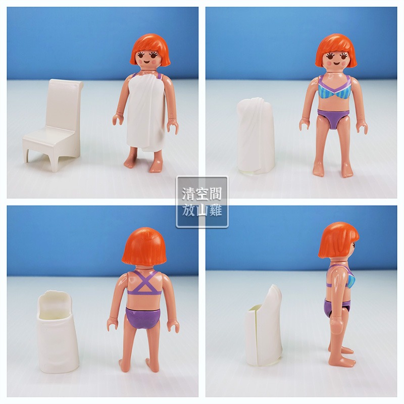 Playmobil 5330 摩比 浴室組合 浴缸 洗手台 馬桶 置物櫃 二手有盒 絕版〈清空間放山雞〉-細節圖5