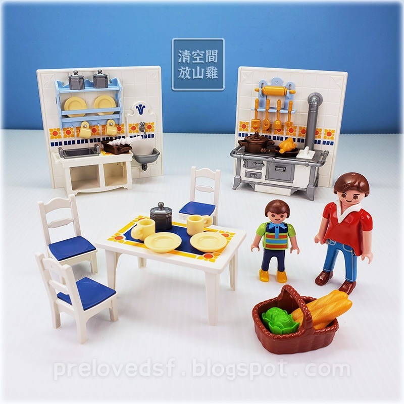 Playmobil 5271 5317 摩比 家務服務 家事打掃 維多利亞廚房 二手 絕版〈清空間放山雞〉-細節圖5