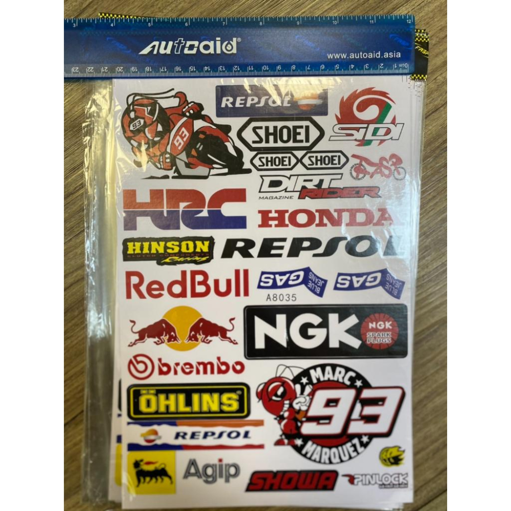 🔰RON愛改精品🔰 MotoGP 贊助商貼紙 Red Bull 本田 93 車貼 防水貼紙 車身貼紙 (現貨24H出貨)-細節圖3