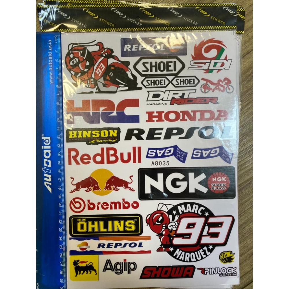 🔰RON愛改精品🔰 MotoGP 贊助商貼紙 Red Bull 本田 93 車貼 防水貼紙 車身貼紙 (現貨24H出貨)-細節圖4