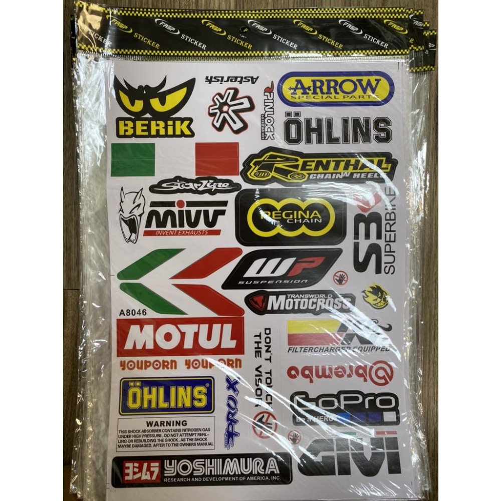 🔰RON愛改精品🔰 MotoGP 贊助商貼紙 防水貼紙 安全帽貼紙 車身貼紙 GOPRO Ohlins(24H快速出貨)-細節圖2