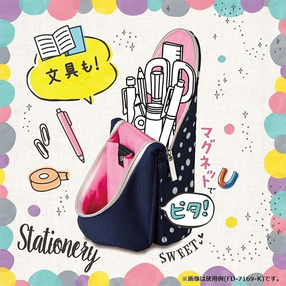 ｜買到吃手手｜日本 SONiC FD-7169 鄉村風 磁吸式筆袋 筆袋 筆盒 收納袋 文具收納-細節圖2