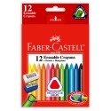 ｜買到吃手手｜輝柏 無毒 三角擦擦蠟筆 12/24色 蠟筆 Faber-Castell-規格圖1