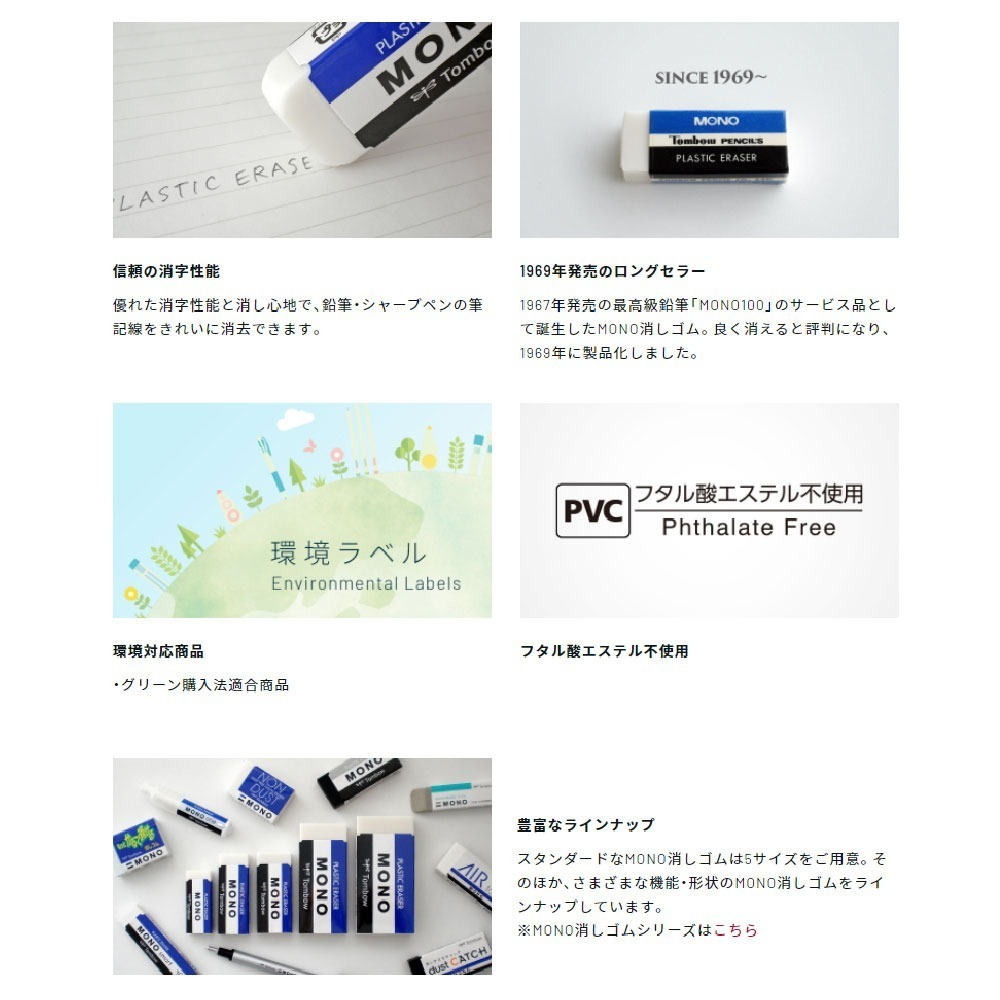 ｜買到吃手手｜蜻蜓 MONO 經典 橡皮擦 事務用 薄型 橡擦 TOMBOW-細節圖3