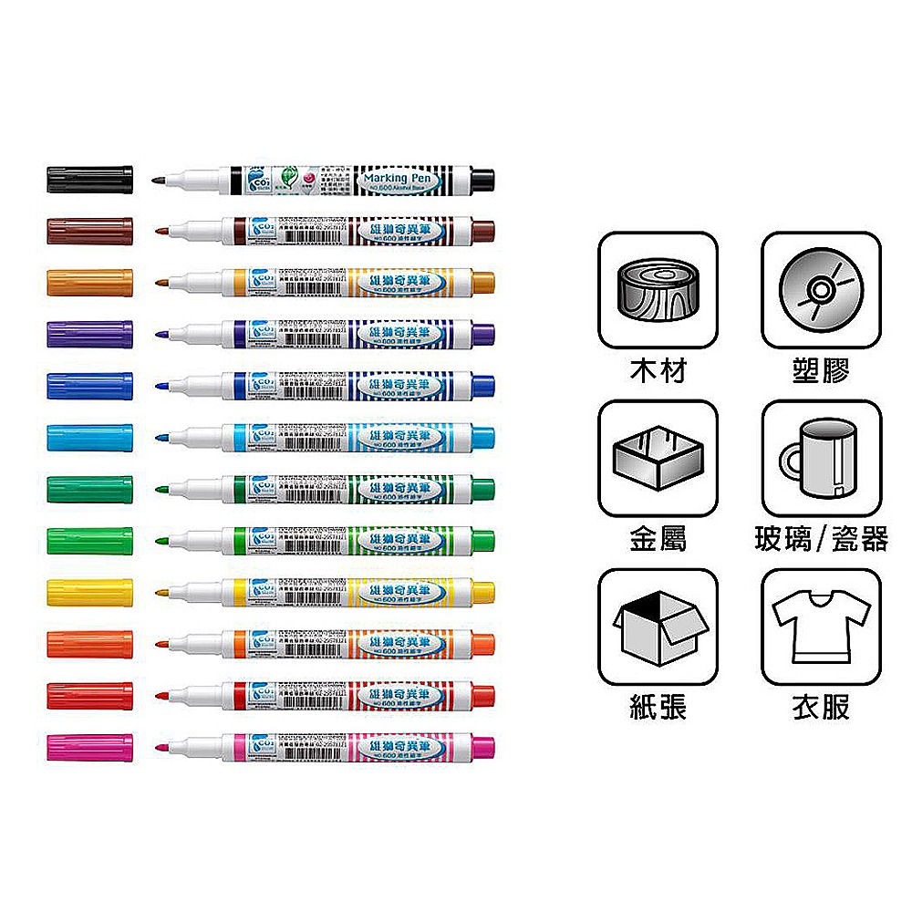 ｜買到吃手手｜雄獅 600 細字速乾筆 油性快乾型 奇異筆-細節圖3