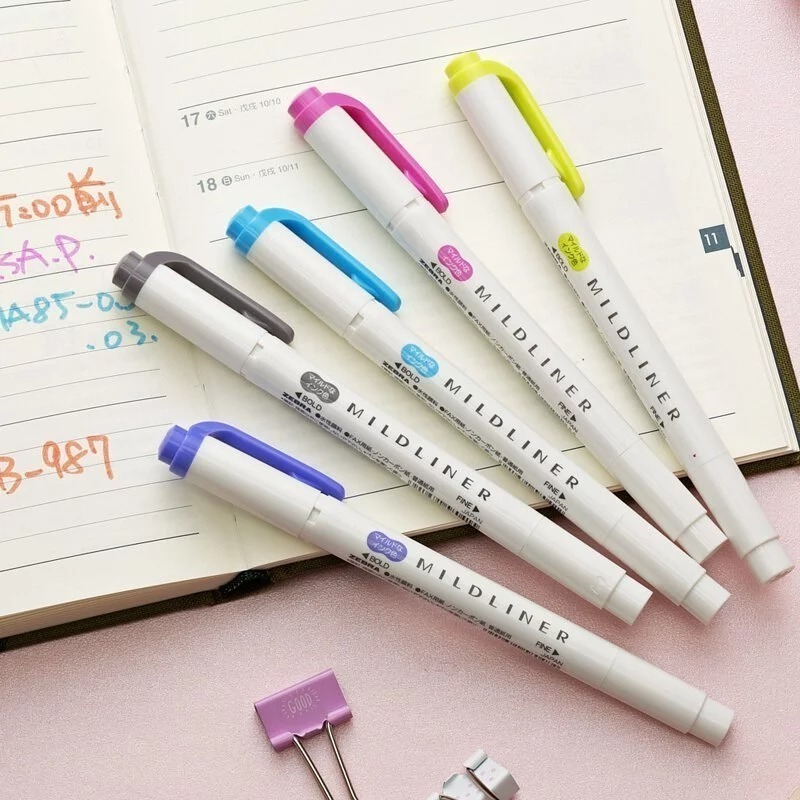 ｜買到吃手手｜【新色上市】斑馬 ZEBRA WKT7 雙頭柔性螢光筆 MILDLINER 螢光筆 柔色螢光筆-細節圖2