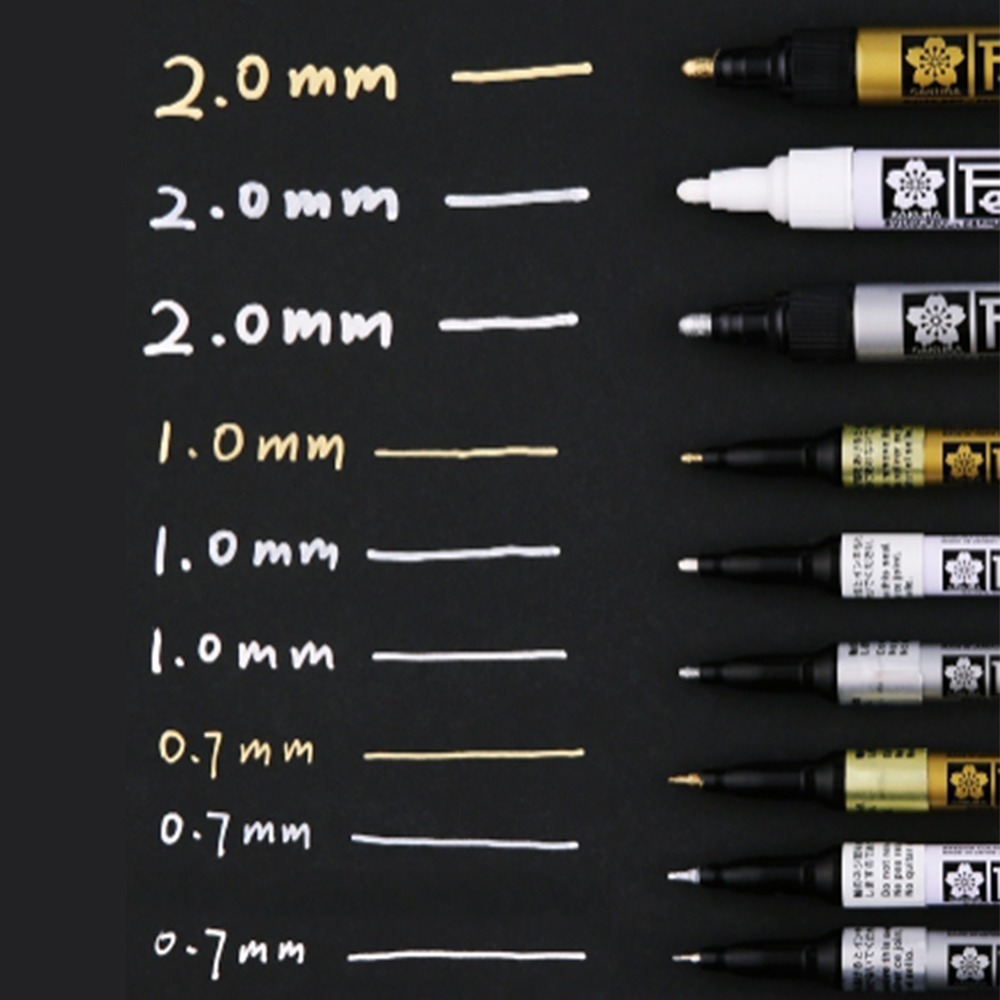 ｜買到吃手手｜櫻花 SAKURA 油漆筆 PSKA-0.7/PMKA-1.0/PFKA-2.0 金銀白 三色-細節圖3