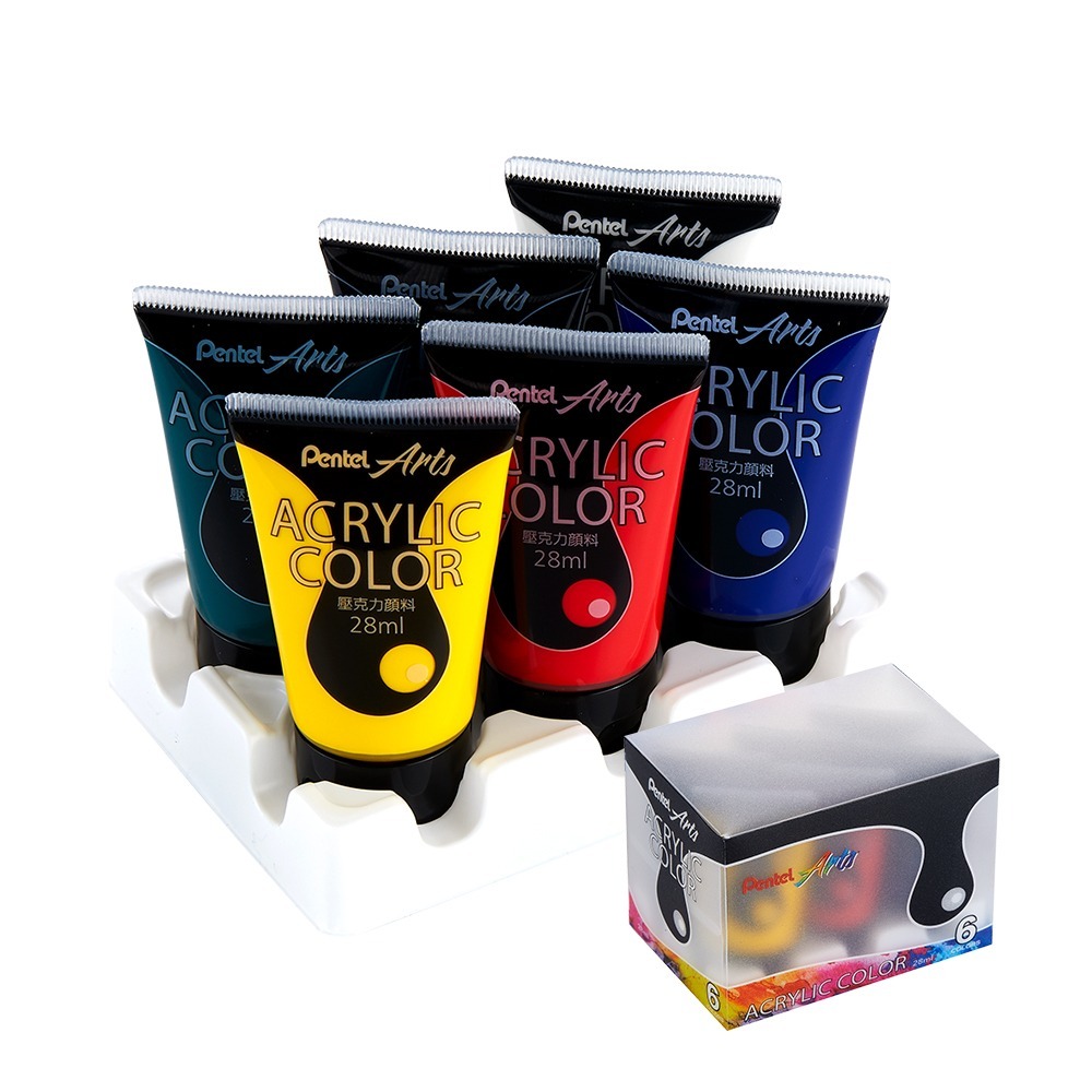 ｜買到吃手手｜飛龍 WA2 6色/12色 壓克力顏料 ACRYLIC COLOR 水彩 美勞 繪畫 PENTEL-細節圖2