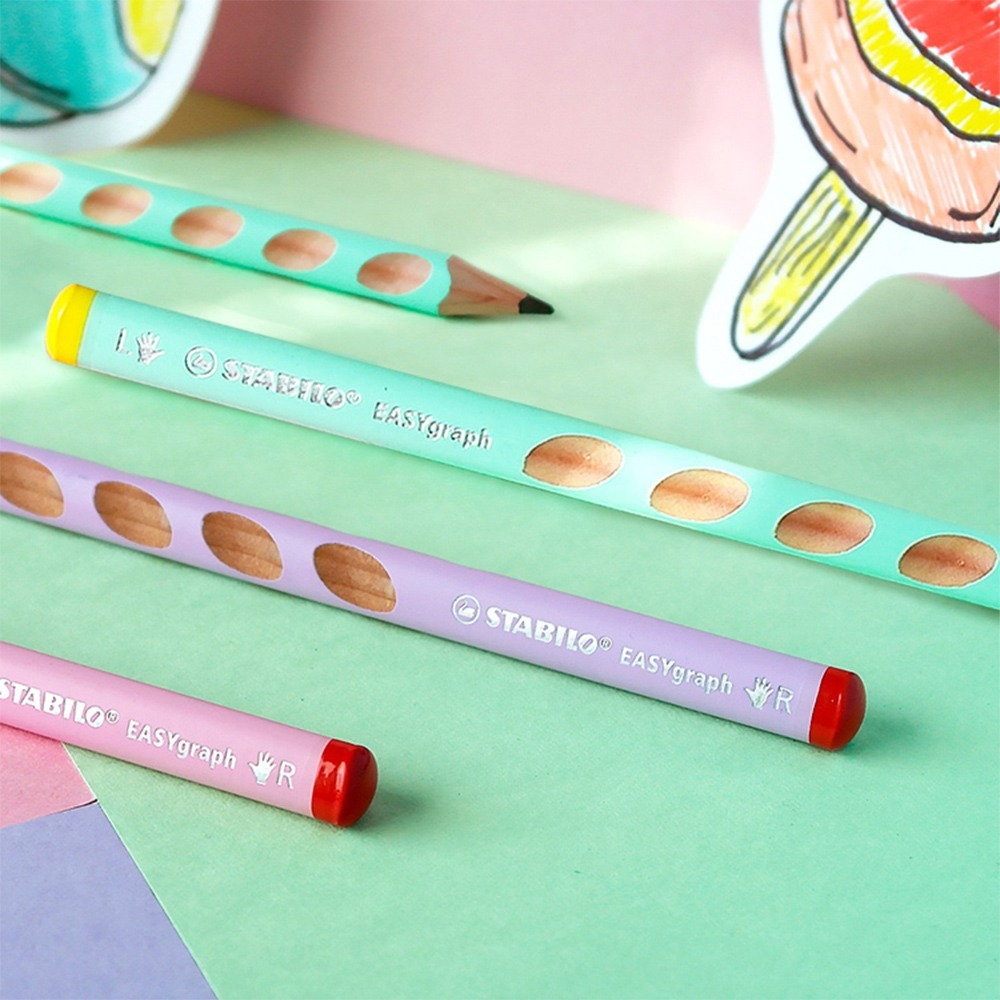 ｜買到吃手手｜德國 天鵝 SATBILO 粉彩洞洞鉛筆HB 左手/右手 鉛筆-細節圖2