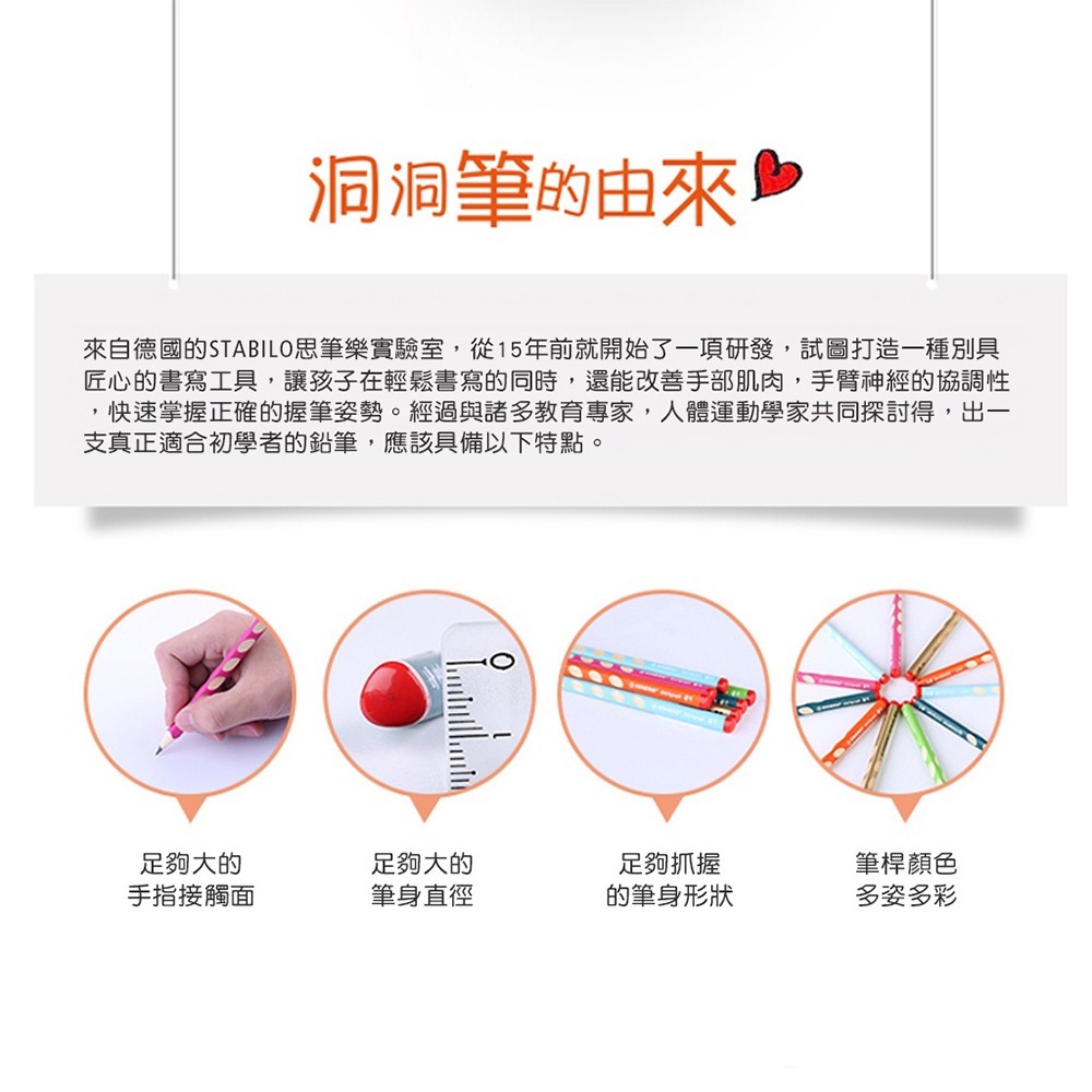 ｜買到吃手手｜德國 天鵝 SATBILO 粉彩洞洞鉛筆HB 左手/右手 鉛筆-細節圖6