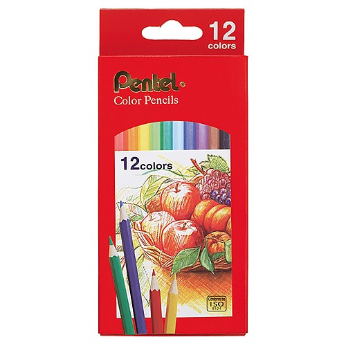 ｜文具管家｜飛龍 Pentel CB8 12色 24色 紙盒 六角色鉛筆 六角塗頭-規格圖3