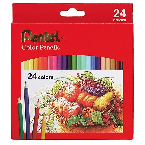 ｜買到吃手手｜飛龍 Pentel CB8 12色 24色 紙盒 六角色鉛筆 六角塗頭-規格圖3