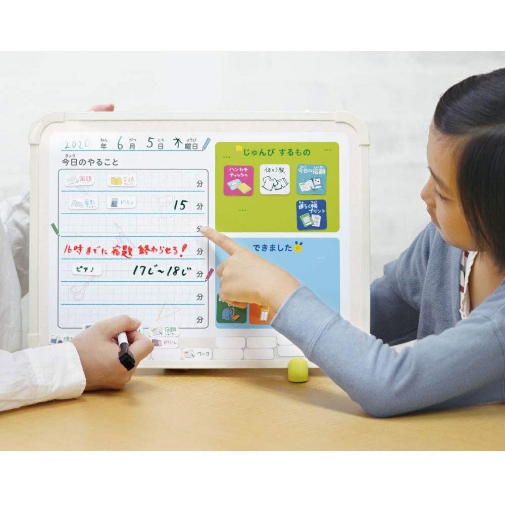 ｜買到吃手手｜日本 SONiC 日計劃 LV-4156-I 雙面磁白板 2way 我的學習計畫表 附白板筆 公司貨-細節圖2