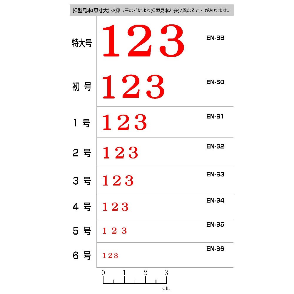 ｜文具管家｜日本三美 SANBY 13EN S1~S6 數字連結章 (明朝體) 15入 數字印章 日期章 數字章-細節圖3