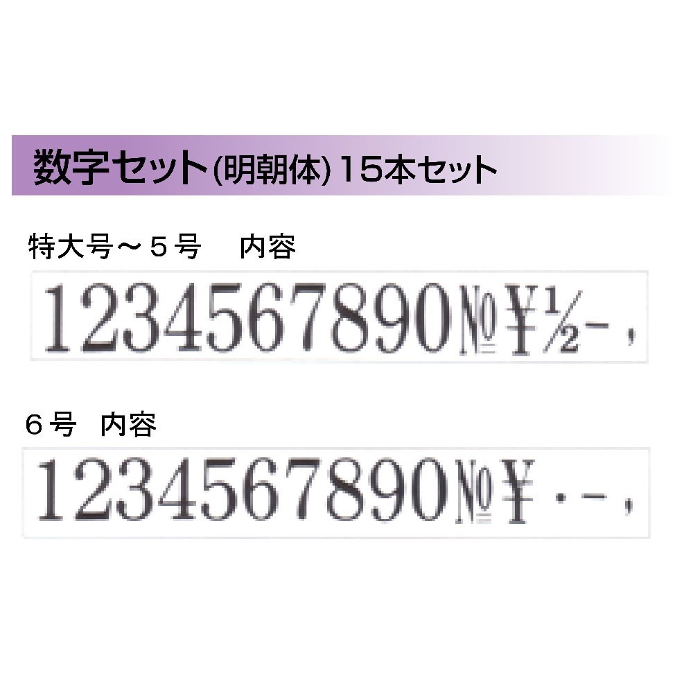 ｜文具管家｜日本三美 SANBY 13EN S1~S6 數字連結章 (明朝體) 15入 數字印章 日期章 數字章-細節圖2