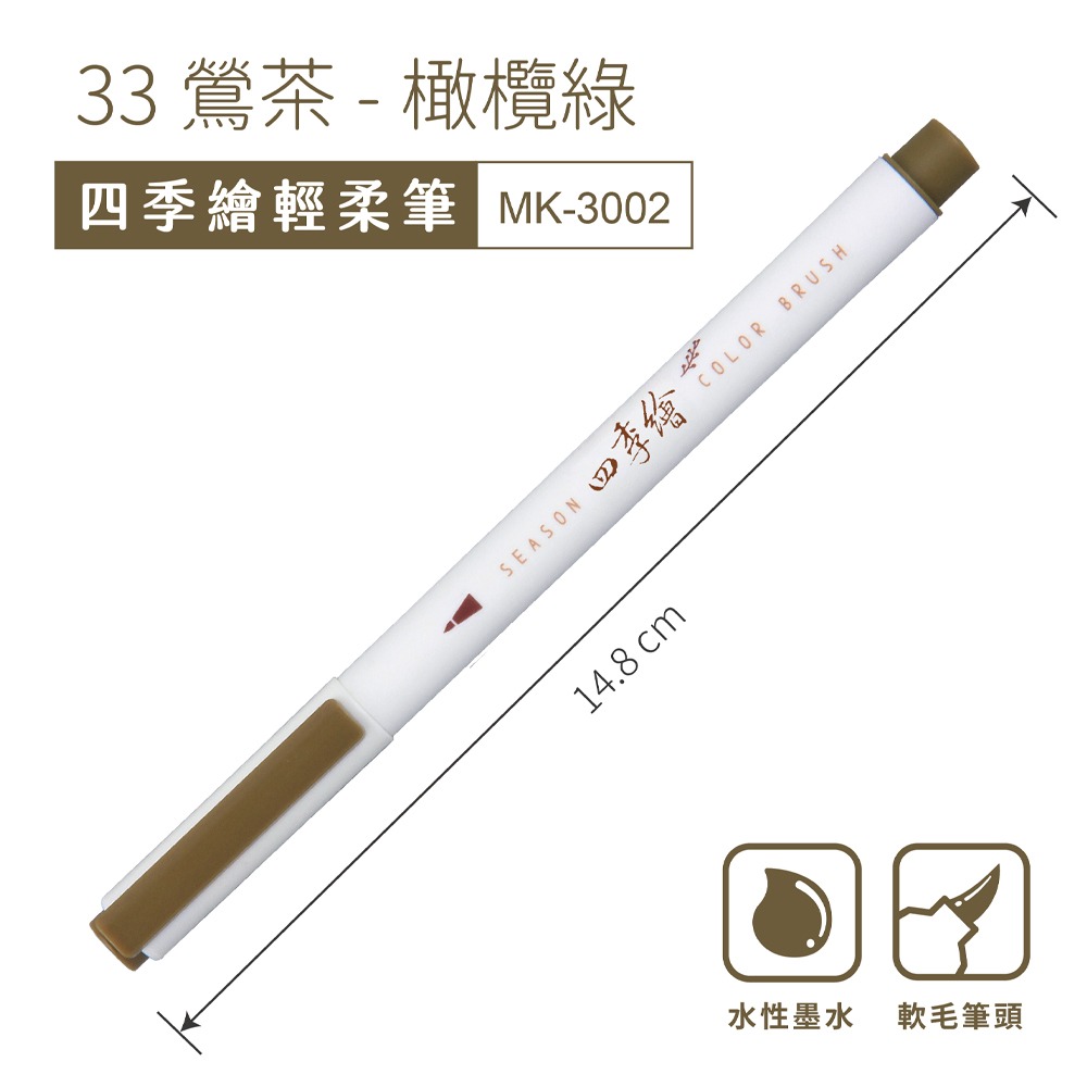 ｜文具管家｜SKB 文明 MK-3002 四季繪軟筆 彩繪毛筆 6色組/單色-規格圖5