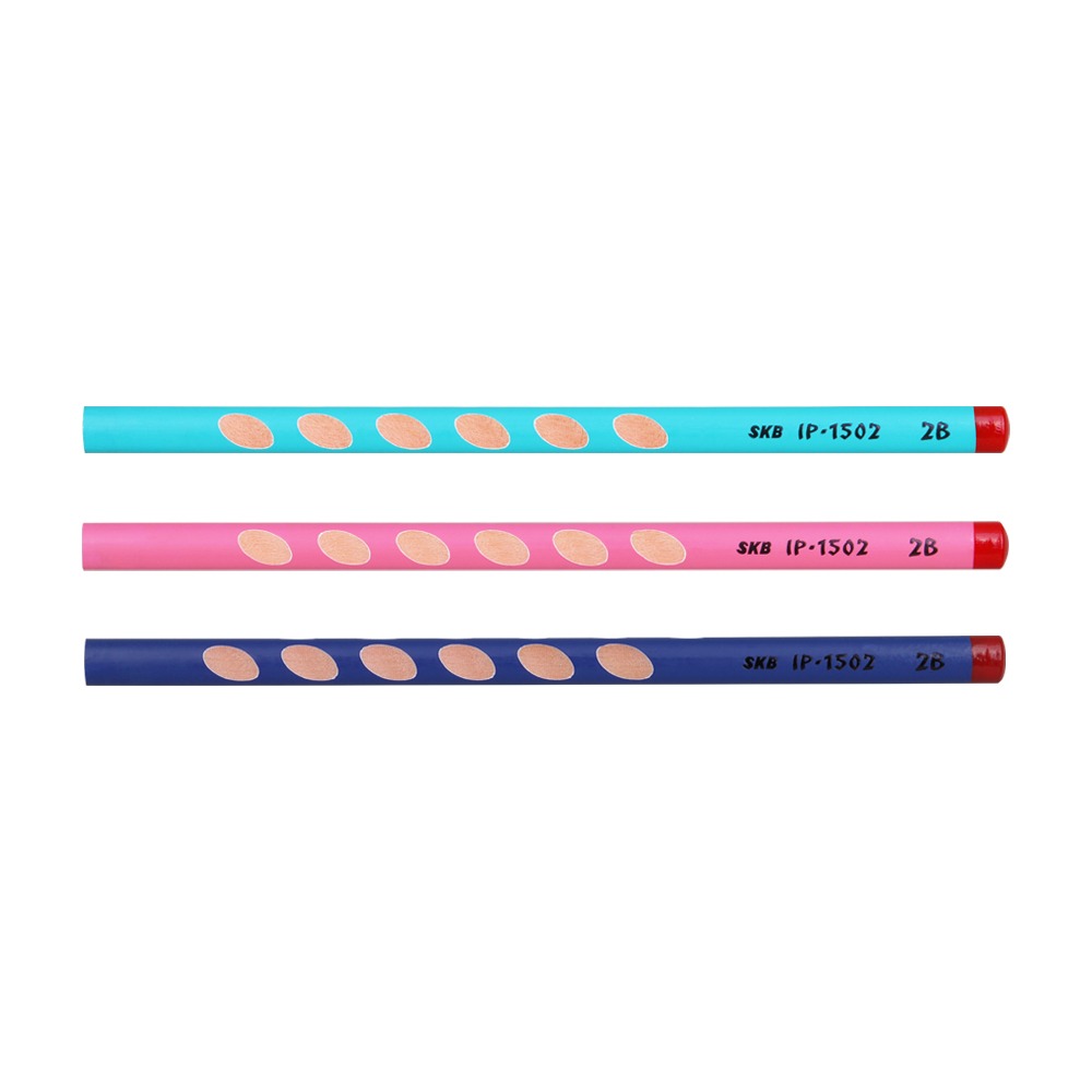 ｜買到吃手手｜SKB 文明 IP-1502 大三角洞洞鉛筆 2B/HB 鉛筆 24支/筒-規格圖1