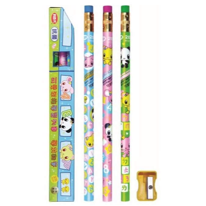 ｜買到吃手手｜利百代 CB-205 可愛家族抗菌學前皮頭鉛筆 附削筆器 3入裝 LIBERTY-規格圖3