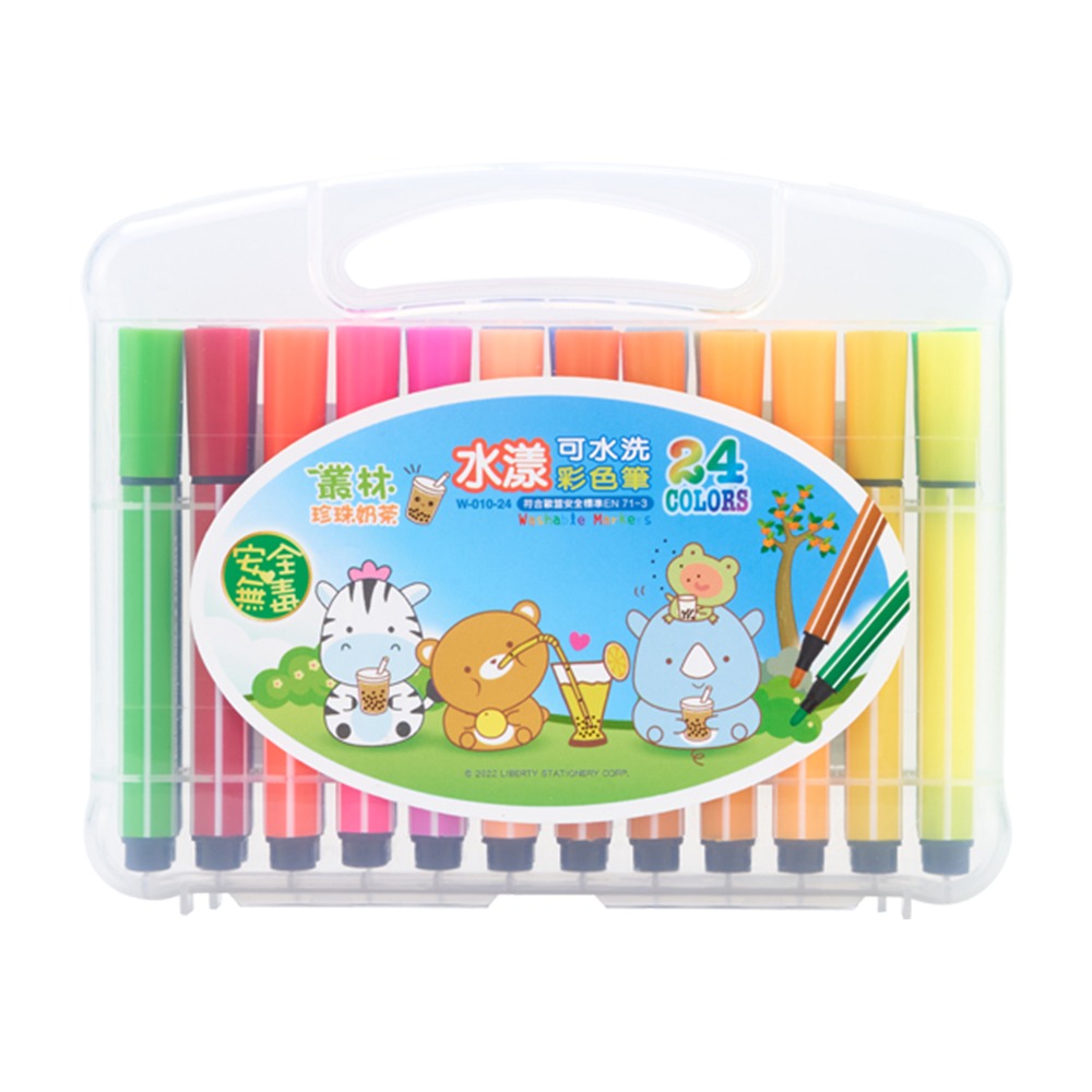 ｜買到吃手手｜利百代 W-010 水漾可水洗彩色筆 12色/24色 六角桿 彩色筆 LIBERTY-規格圖5