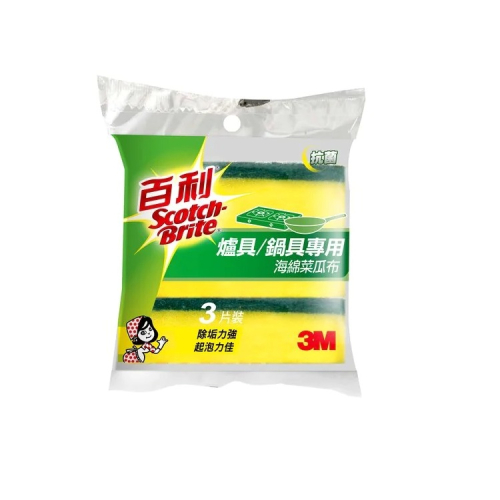 ｜文具管家｜3M™ 百利 爐具/鍋具專用海綿菜瓜布 74S-3M 菜瓜布