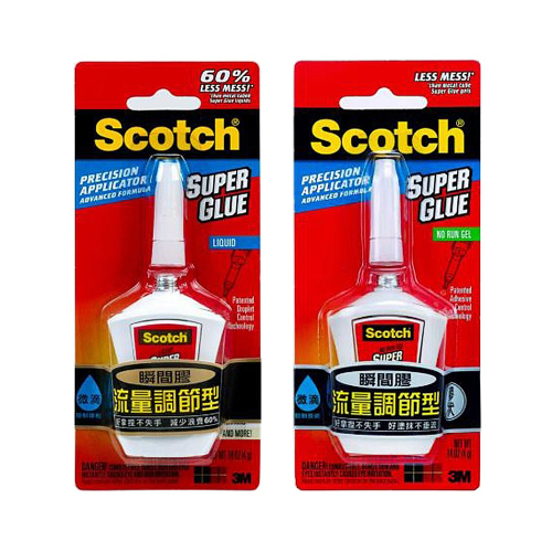 ｜文具管家｜3M™ Scotch® AD124 流量調節型瞬間膠-液狀 AD125 流量調節型瞬間膠-膠狀 瞬間膠