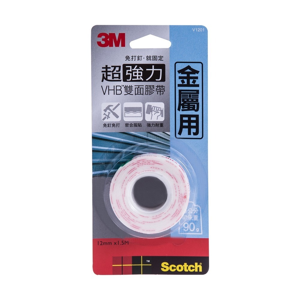 ｜文具管家｜3M 超強力雙面膠帶 凹凸面/多用途/透明/金屬用/塑膠用/玻璃用/耐熱/防水/戶外 雙面膠帶-規格圖1