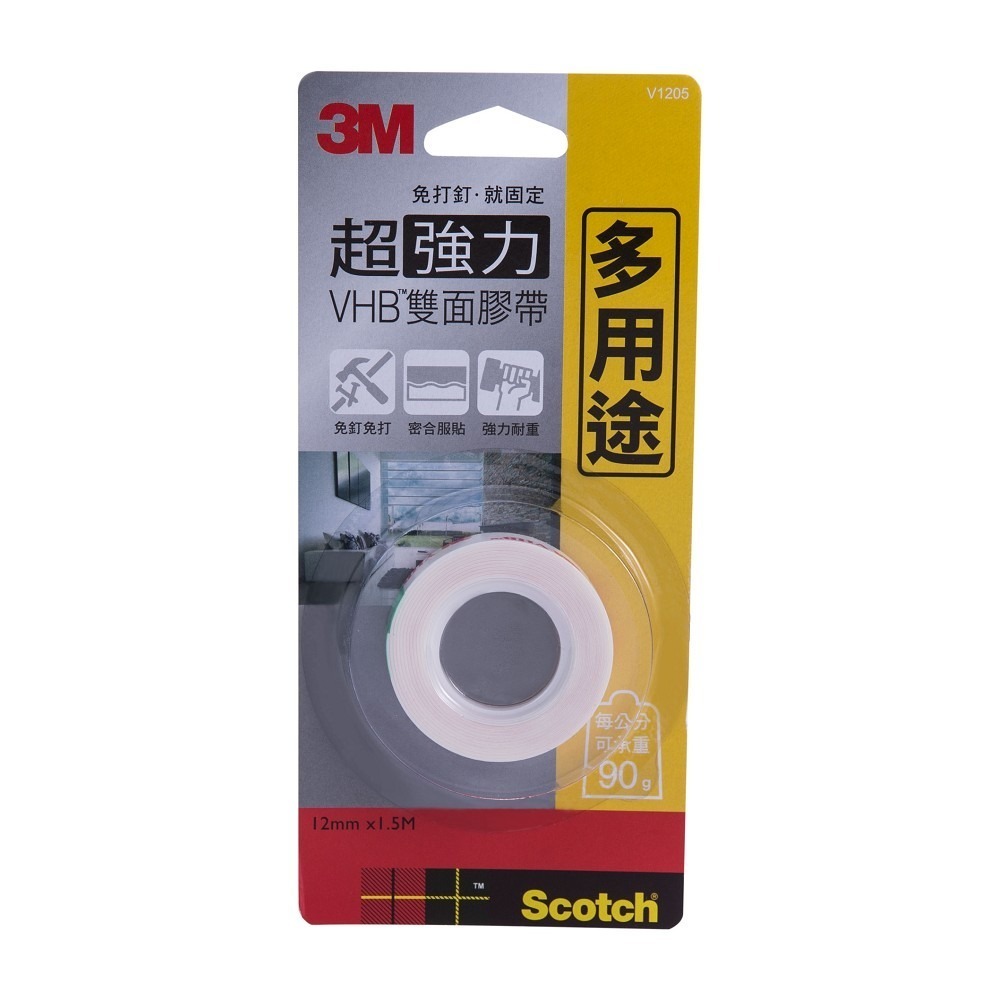 ｜買到吃手手｜3M 超強力雙面膠帶 凹凸面/多用途/透明/金屬用/塑膠用/玻璃用/耐熱/防水/戶外 雙面膠帶-規格圖1