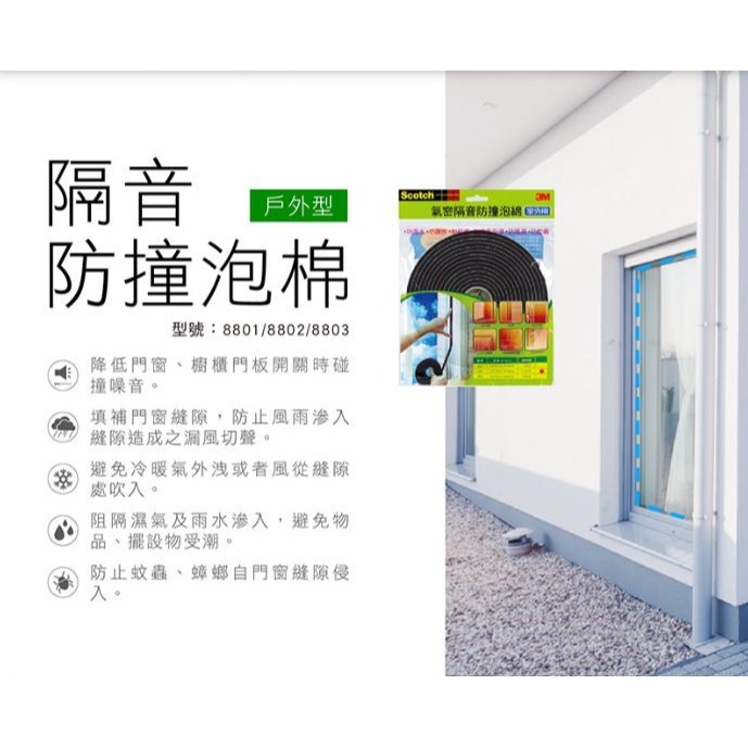 ｜買到吃手手｜3M™ Scotch® 氣密隔音防撞泡棉 室內用/室外用 隔音泡棉-細節圖5