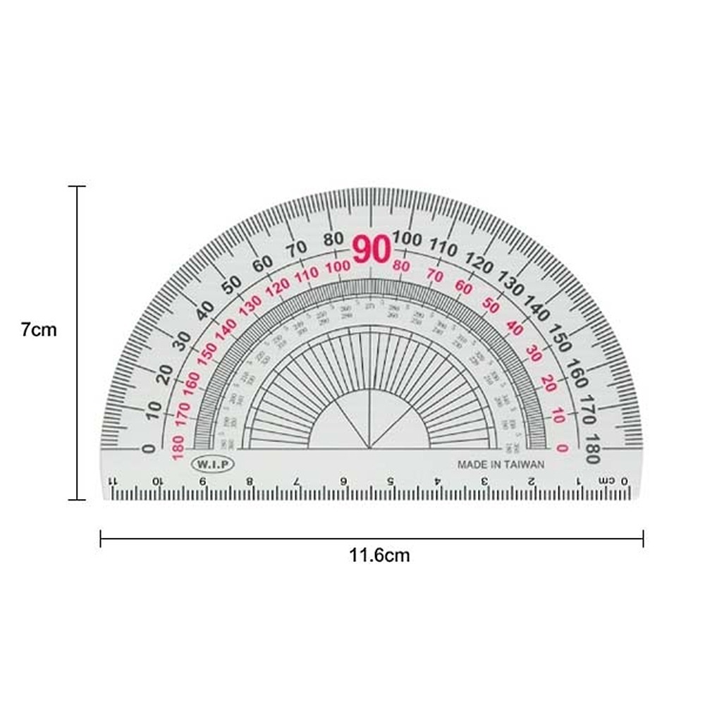 ｜文具管家｜W.I.P 台灣聯合 HA401-11 11CM 量角器 分度器 雙色標線 定規 尺-細節圖3