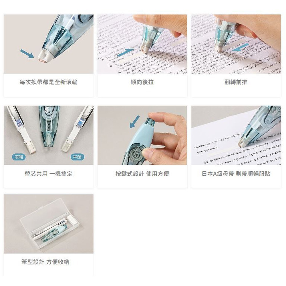 ｜買到吃手手｜SDI 手牌 CT-225 i-PUSH 輕鬆按修正帶 滾輪修正帶 按鍵修正帶 替換帶 內帶-細節圖2