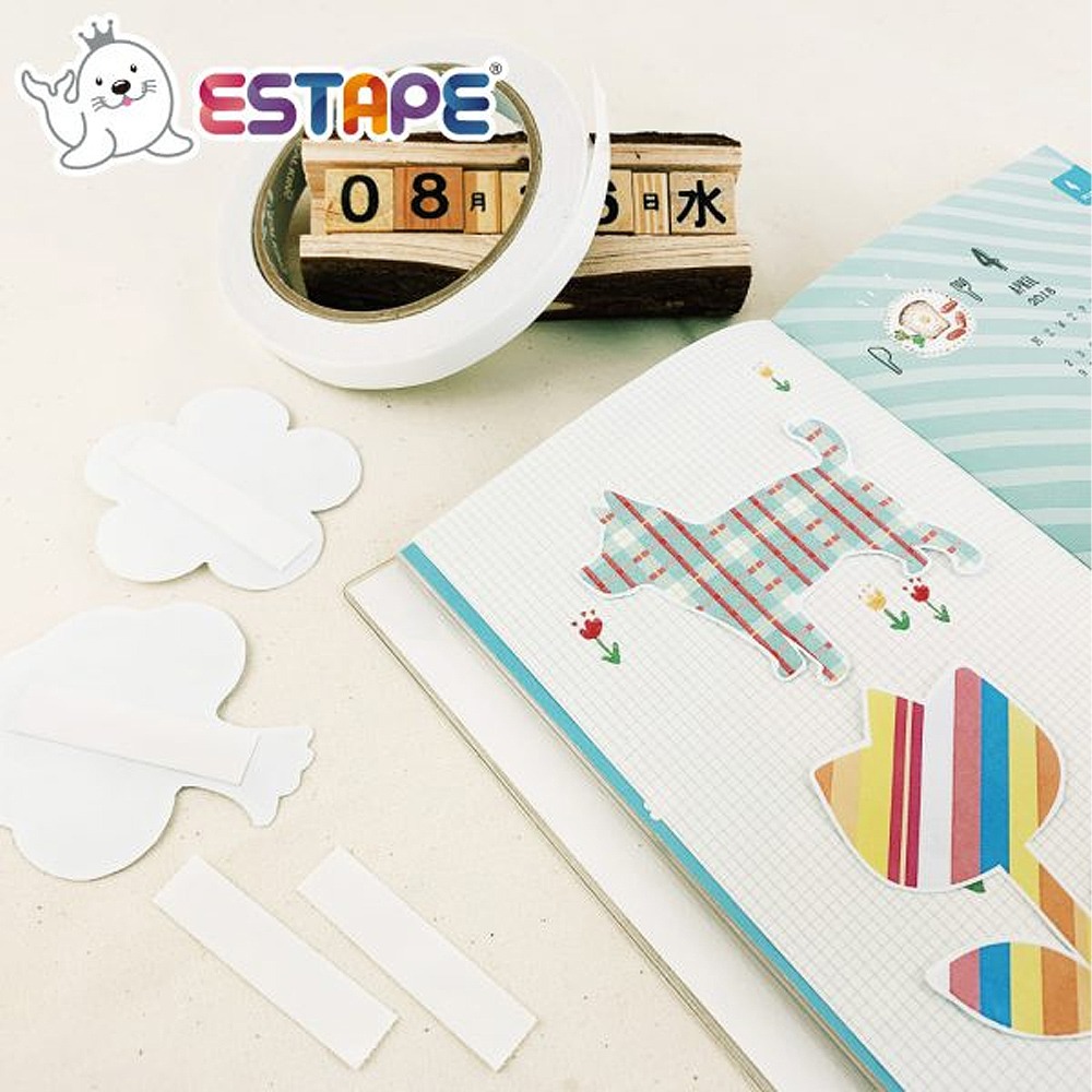 ｜文具管家｜王佳 ESTAPE 棉紙點斷雙面膠帶 免剪刀雙面膠帶 台灣製-細節圖4