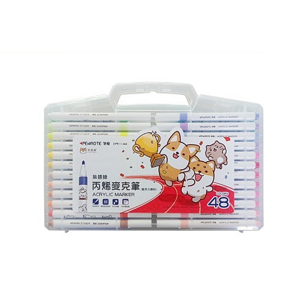 ｜買到吃手手｜筆樂 柴語錄 丙烯顏料彩繪筆 丙烯麥克筆 12/24/36/48/60色 彩色筆 PENROTE-規格圖8
