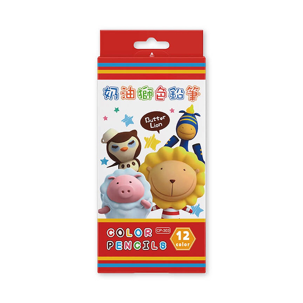 ｜買到吃手手｜奶油獅 紙盒色鉛筆 12色 24色 CP-303/CP-304 Butter Lion 雄獅-規格圖2