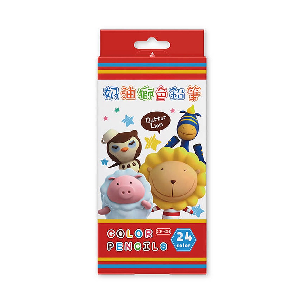 ｜買到吃手手｜奶油獅 紙盒色鉛筆 12色 24色 CP-303/CP-304 Butter Lion 雄獅-規格圖2