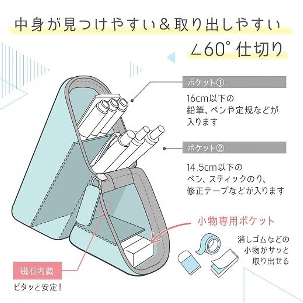 ｜買到吃手手｜日本 SONiC FD-8244 矽膠筆盒 可立式筆盒 便攜式筆盒 磁吸式 化妝包-細節圖3