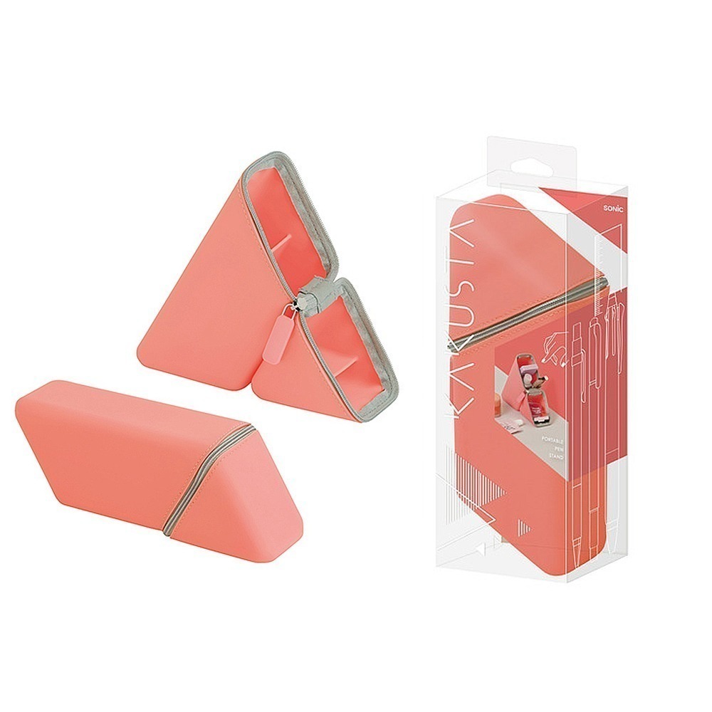 ｜買到吃手手｜日本 SONiC FD-8244 矽膠筆盒 可立式筆盒 便攜式筆盒 磁吸式 化妝包-規格圖8