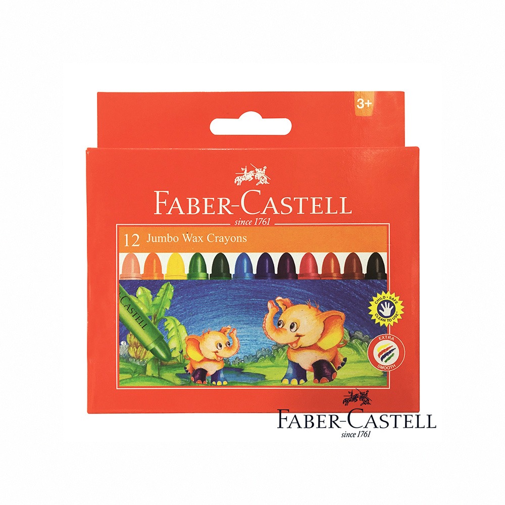 ｜買到吃手手｜德國 輝柏 大象12/24色 粗芯蠟筆 120039 120040 學齡蠟筆 Faber-Castell-規格圖1