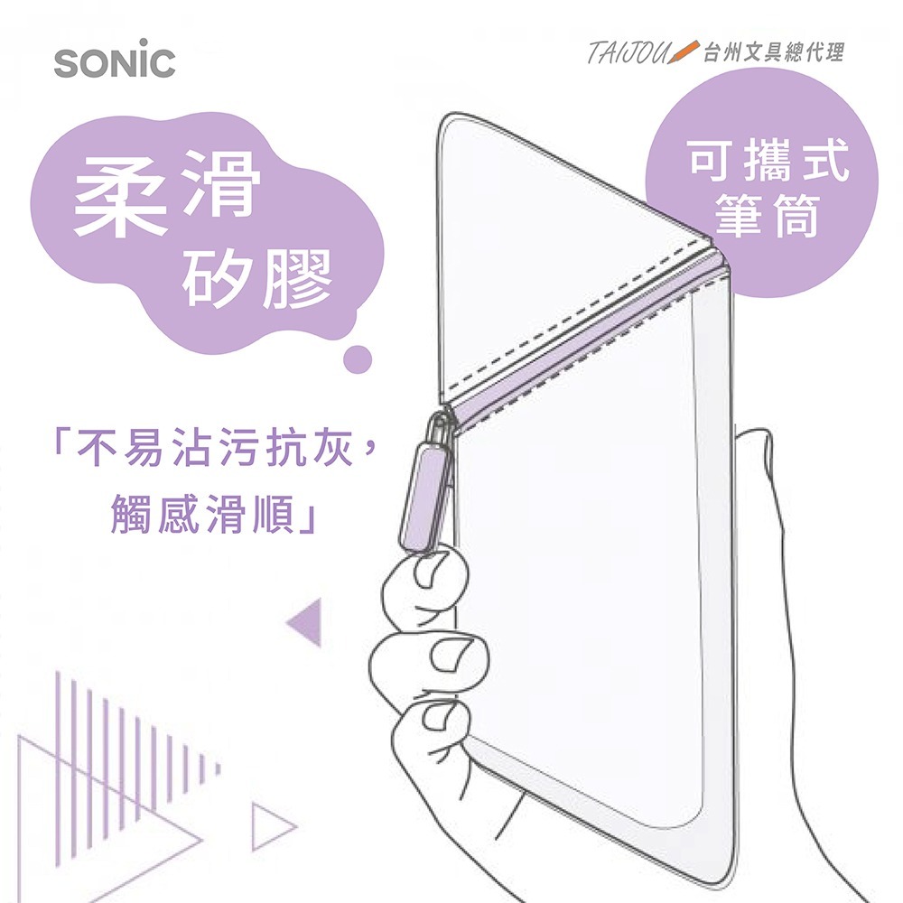 ｜買到吃手手｜日本 SONiC FD-2286 輕巧三角筆袋 收納包 KAKUSTA 公司貨-細節圖5
