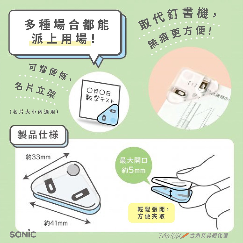 ｜買到吃手手｜日本 SONiC 輕巧邊角夾4入組 SP-1975-W/SP-1990 轉角夾-細節圖4