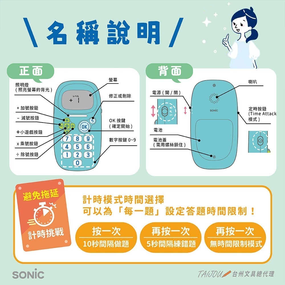 ｜買到吃手手｜日本 SONiC GS-1139 5分鐘四則運算王 5分鐘算數 公司貨-細節圖4