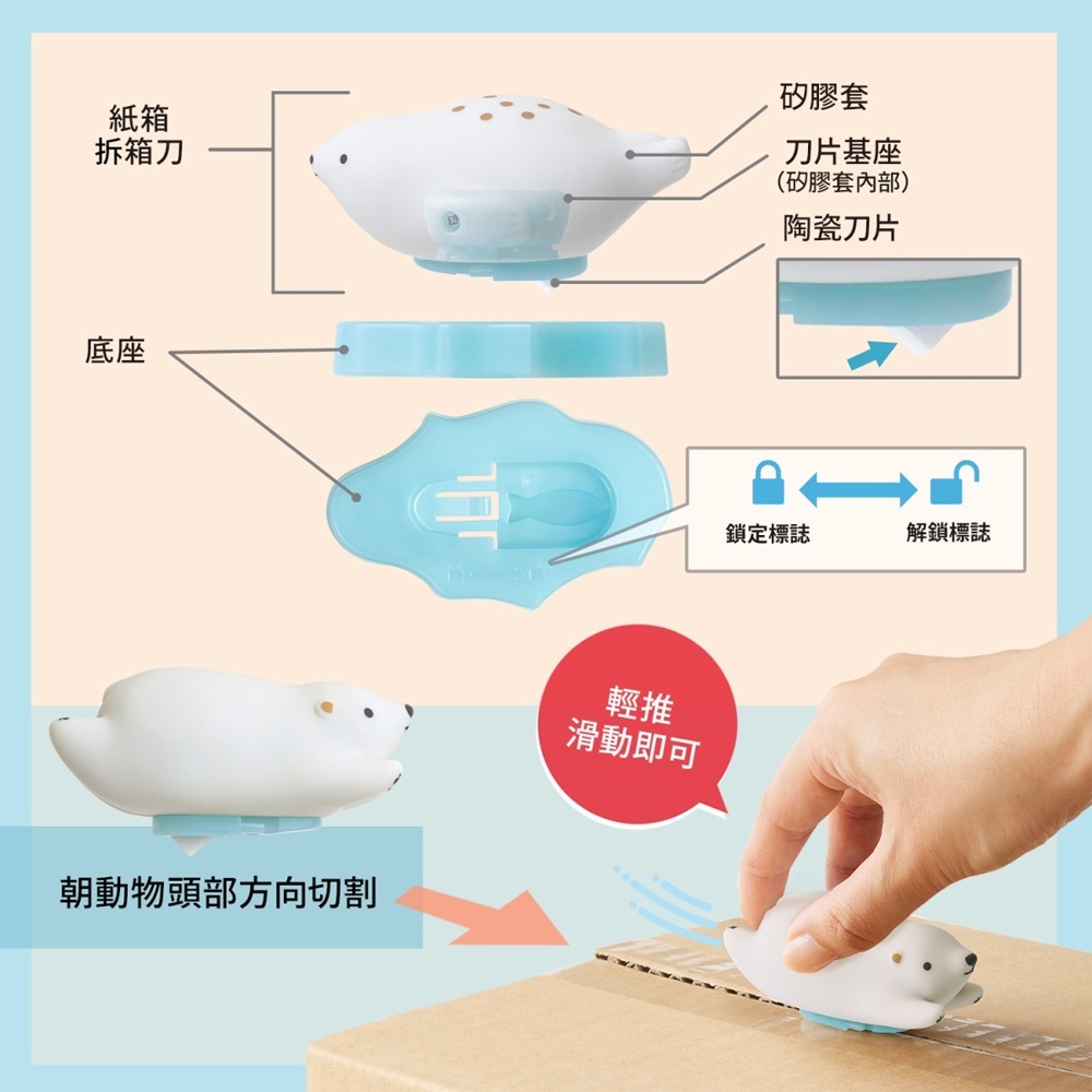 ｜買到吃手手｜普樂士【限量】海洋動物拆箱刀 PICO FRIENDS BC-021 PLUS-細節圖8