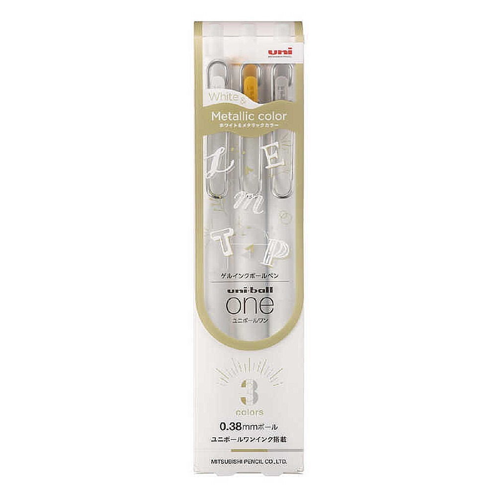 ｜買到吃手手｜UNI 三菱 ball-ONE 金銀白鋼珠筆套筆 UMN-SC-38 UMN-SC-05-規格圖2